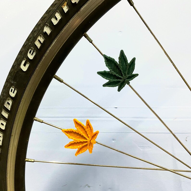 6x Hemp Leaf bike decorations, Weed Leaf bicycle accessories, Pot leaf Bike Spoke Decorations, weed enthusiast gift image 7