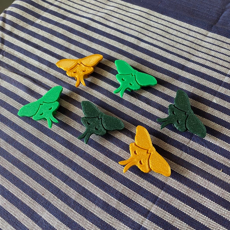 6x Moth Bike Spoke Decorations - Moth cycling accessories - bike gift for him or her - goblincore cyclist gift image 4