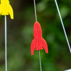 6x Rocket Bike Spoke Decorations - space rocket bike accessories - bike gift for boy or girl - rocket for bike party or bike parade image 3