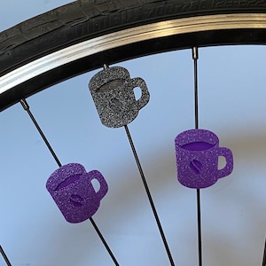 Coffee Cup Bike Decorations, Coffee cup bicycle accessories, gift for coffee loving cyclist