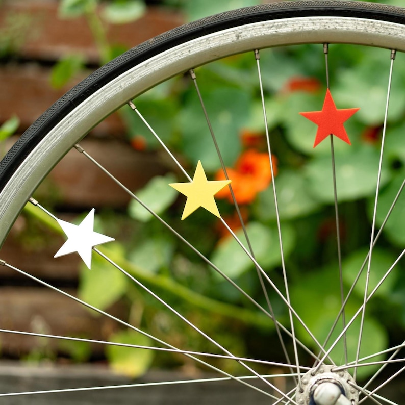 6x Star Bike Spoke Decorations, gift for cyclist, july 4th bike parade, patriotic bicycle, American ebike accessories image 4