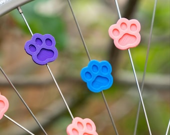 6x Cat Paw / Dog Paw Bike Decorations, furry bicycle accessories, animal parade gift, gift for veterinarians, dog or cat cyclist gift