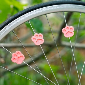 6x Cat Paw / Dog Paw Bike Decorations, furry bicycle accessories, animal parade gift, gift for veterinarians, dog or cat cyclist gift image 5