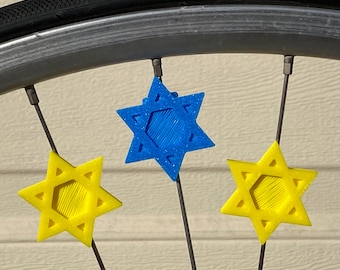 Star of David bike decorations - Jewish bicycle decorations - jewish cyclist gift