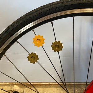 Steampunk Bike Decorations, bicycle spoke decoration, steampunk theme bicycle, dieselpunk bike accessories, gear themed bike parts image 1