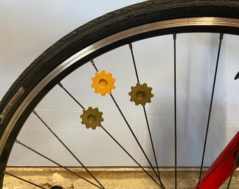 Steampunk Bike Decorations, bicycle spoke decoration, steampunk theme bicycle, dieselpunk bike accessories, gear themed bike parts