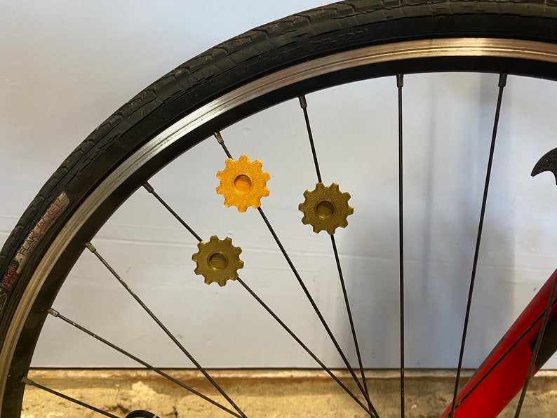 Steampunk Bike Decorations, bicycle spoke decoration, steampunk theme bicycle, dieselpunk bike accessories, gear themed bike parts image 1