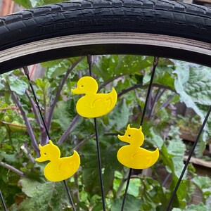 6x Duck Bike Spoke Decorations - rubber ducky bicycle decorations, rubber duck bike accessories, devil horns duck toy bike parts image 7