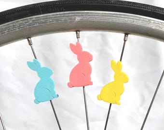 Decorazioni per raggi di bicicletta a forma di coniglietto (set da 6), regalo per bicicletta a forma di coniglio, decorazione pasquale per bicicletta, accessori pasquali per bicicletta a forma di coniglietto, simpatico coniglietto per bicicletta