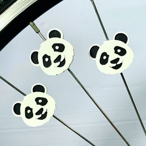 6x Panda Bike Spoke Decorations, Panda bicycle decorations, cute bike accessories, panda themed bike parts image 7