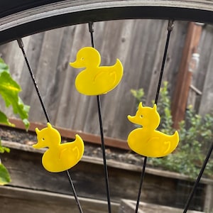 6x Duck Bike Spoke Decorations - rubber ducky bicycle decorations, rubber duck bike accessories, devil horns duck toy bike parts