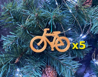 5x Bike Christmas Tree Decoration, Bicycle Christmas Ornament, gift for cyclist, bicycle ornament for him or her