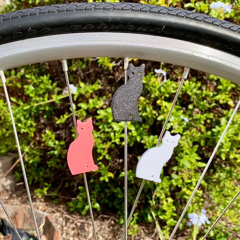 6x Cat Bike Spoke Decorations - fietskatdecoratie - kattenfietsdecoratie, voor fietsfeest of fietsparade en harige fans afbeelding 6
