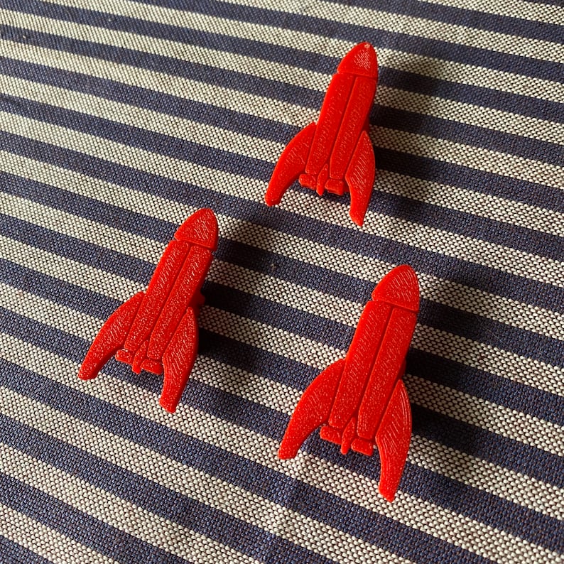 6x Rocket Bike Spoke Decorations - space rocket bike accessories - bike gift for boy or girl - rocket for bike party or bike parade image 4