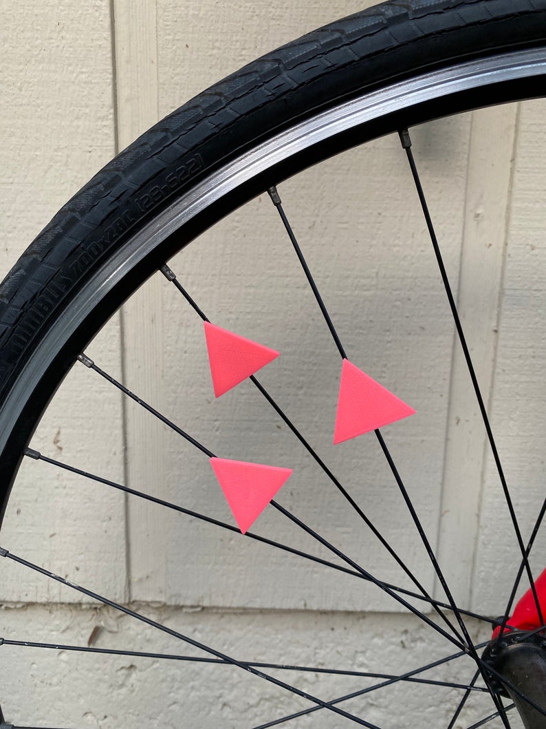 Pink Triangle Bike Spoke Decorations: Pride Parade Accessories (Set of 6) image 3