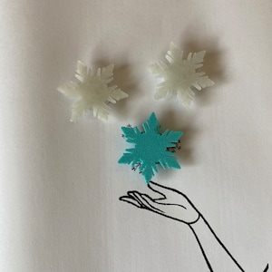 6x Frozen Snowflake Bike Decorations - winter bicycle decoration, bike accessories for her, bike gift for child image 5