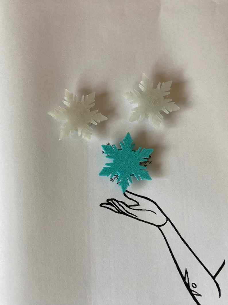 6x Frozen Snowflake Bike Decorations - winter bicycle decoration, bike accessories for her, bike gift for child image 5