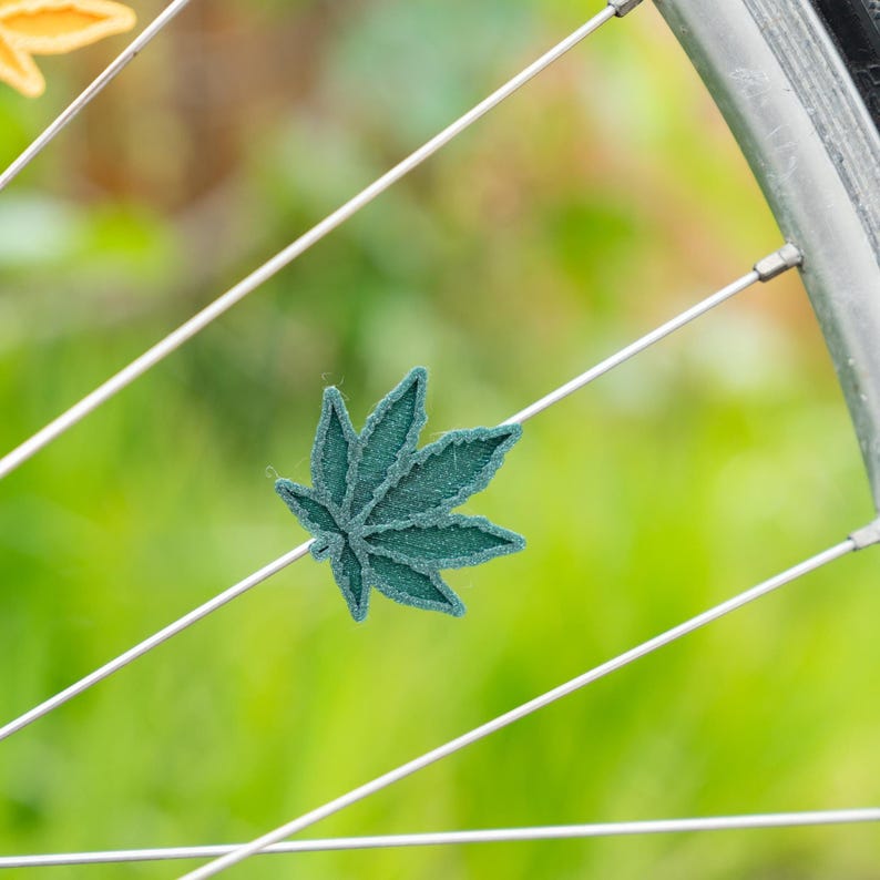 6x Hemp Leaf bike decorations, Weed Leaf bicycle accessories, Pot leaf Bike Spoke Decorations, weed enthusiast gift image 4
