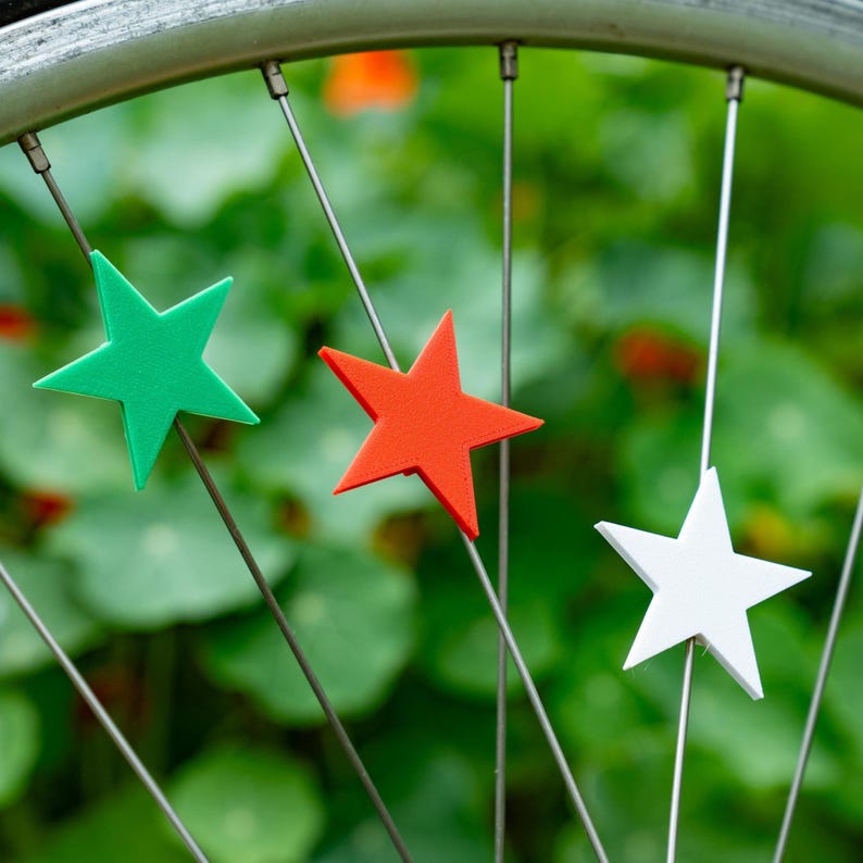 6x Star Bike Spoke Decorations, gift for cyclist, july 4th bike parade, patriotic bicycle, American ebike accessories image 5