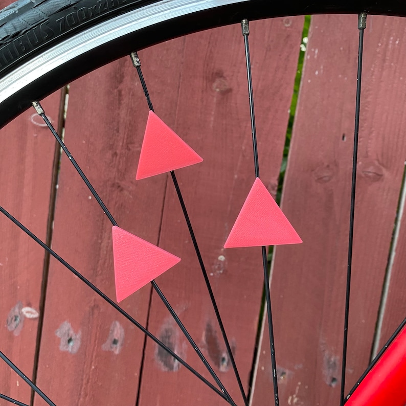 Pink Triangle Bike Spoke Decorations: Pride Parade Accessories (Set of 6) image 4