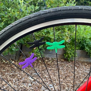 6x Dragonfly Bike Spoke Decorations, goblincore bicycle decorations, cute bike accessories, insect themed bike parts image 1