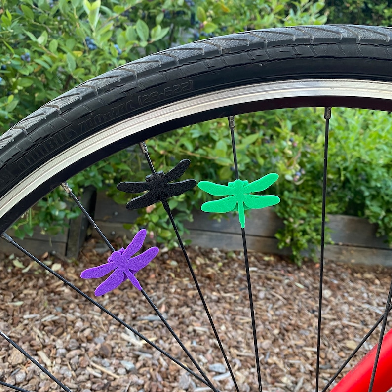 6x Dragonfly Bike Spoke Decorations, goblincore bicycle decorations, cute bike accessories, insect themed bike parts image 1