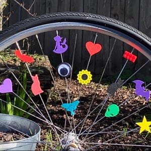 6x Custom bike decorations, custom wheelchair accessories, custom bicycle spoke, gift for cyclist or wheelchair user, bike race awards