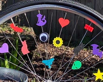 6x aangepaste fietsdecoraties, aangepaste rolstoelaccessoires, aangepaste fietsspaak, cadeau voor fietser of rolstoelgebruiker, prijzen voor wielerwedstrijden