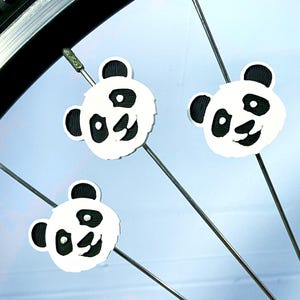 6x Panda Bike Spoke Decorations, Panda bicycle decorations, cute bike accessories, panda themed bike parts image 3