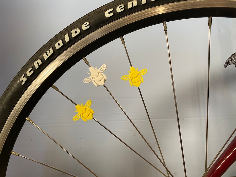 6x Bee Bike Spoke Decorations, bee bicycle decorations, bee bike accessories, bee themed bike parts image 7