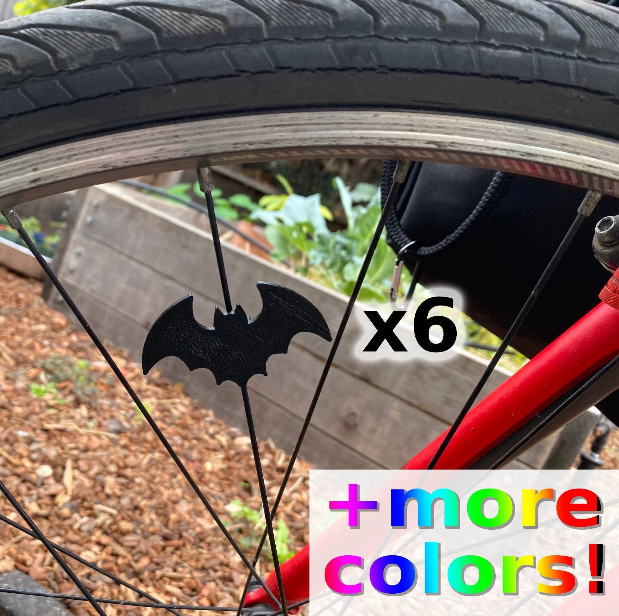6x Bat Bike Spoke Decorations - Spooky Bicycle Gift, Gothic Bike ...