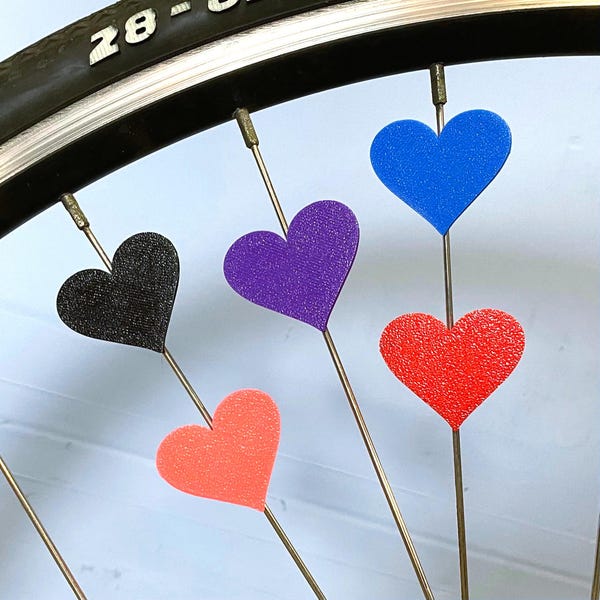 6x Heart Bike Spoke Decorations, fietsdecoraties voor Valentijnsdag, leuke fietsaccessoires, fietsonderdelen met hartthema