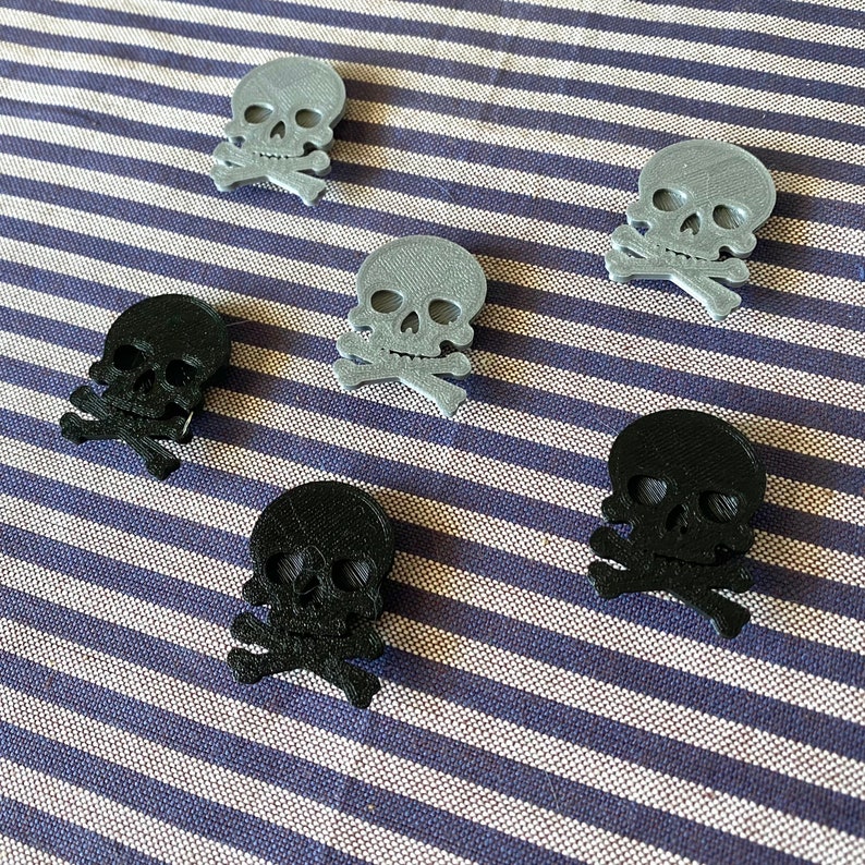 6 decoraciones de calavera para bicicleta, decoraciones de radios, regalos para bicicletas, calavera y huesos cruzados, regalo de bicicleta gótica, accesorios de calavera para bicicleta imagen 3