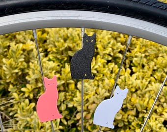 6x Cat Bike Spoke Decorations - bike cat decorations - cat bicycle decorations, for bike party or bike parade and furry fans