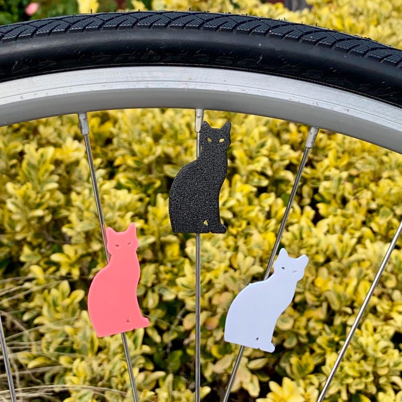 6x Cat Bike Spoke Decorations - fietskatdecoratie - kattenfietsdecoratie, voor fietsfeest of fietsparade en harige fans afbeelding 1