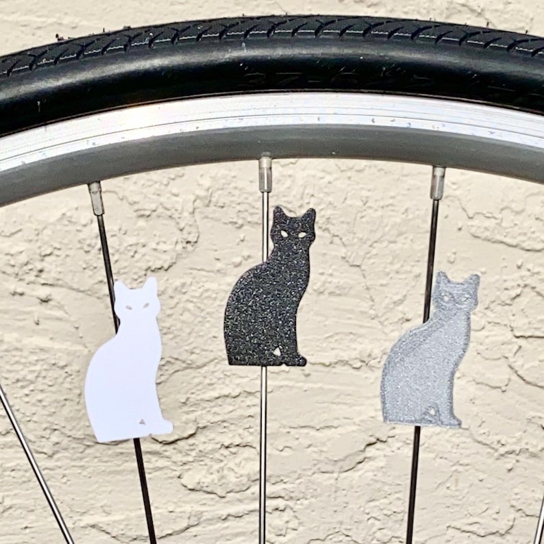 6x Cat Bike Spoke Decorations - fietskatdecoratie - kattenfietsdecoratie, voor fietsfeest of fietsparade en harige fans afbeelding 5