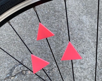Pink Triangle Bike Spoke Decorations: Pride Parade Accessories (Set of 6)