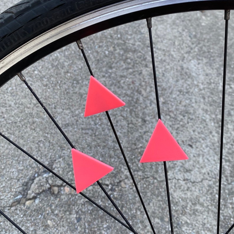 Pink Triangle Bike Spoke Decorations: Pride Parade Accessories (Set of 6) image 1