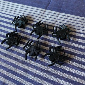 spider themed bike decorations for a bicycle wheel - black