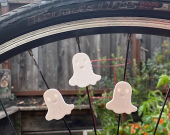 6x Ghost Bike Spoke Decorations, ghost bicycle decorations, cute spooky bike accessories, spooky bicycle parts
