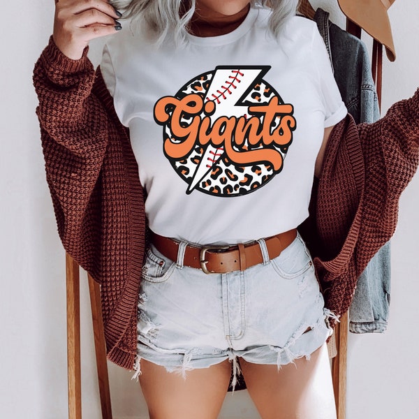 Giants Leopard Baseball Shirt, Little League Tshirt, Baseball Clothing, Baseball Shirt Tee, Unisex Tshirt, Baseball Fan