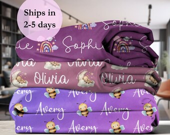 Personalized Custom Baby Blanket, Baby Blanket, Baby Girl Blanket, Name Blanket, Girl Blanket Gift, Kids Blanket, Toddler Gift, Custom Gift