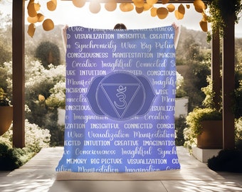 Brow Chakra Energy Healing Blanket, Positive Affirmation Blanket, Yoga Blanket
