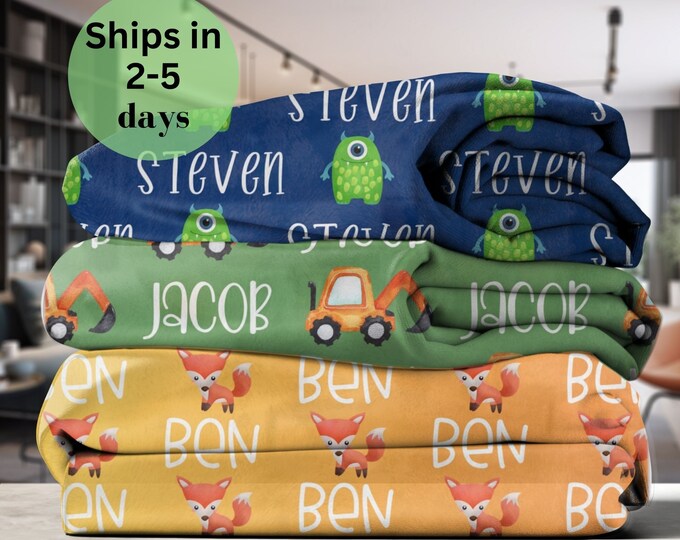 Personalized Kids Blanket, Custom Toddler Blanket, Kids Name Blanket ...