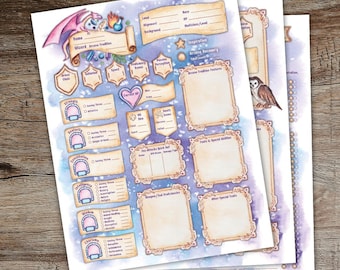 Tekenblad Dnd-wizard: Dnd 5e: afdrukbaar invulbaar formulier