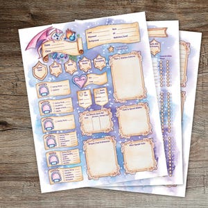 Hoja de personaje de D&D 5e y 5.5e - Formulario imprimible y rellenable