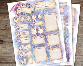 Ficha de Personagem de D&D 5e e 5.5e - Formulário Imprimível e Preenchível