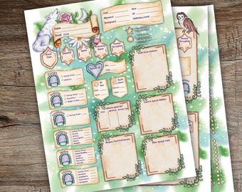 Druid Character Sheet - Dnd 5e - Printable Fillable Form