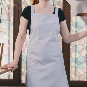 Cross Back Apron for Cooking BabyBlue image 1