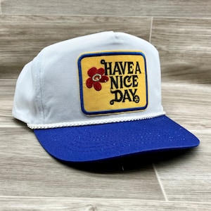 Have a Nice Day on Retro White/Blue SnapBack Hat